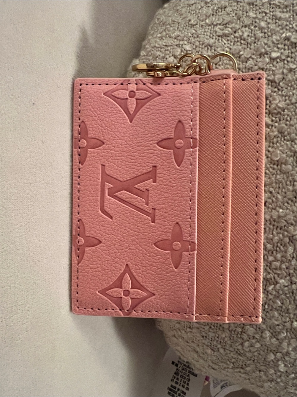 INSPIRED Pink Embossed Card Holder with Charm - Picture 2 of 4
